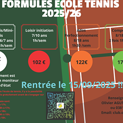 Wiederaufnahme der Kurse - Tennis club de la vallée d'Ornans