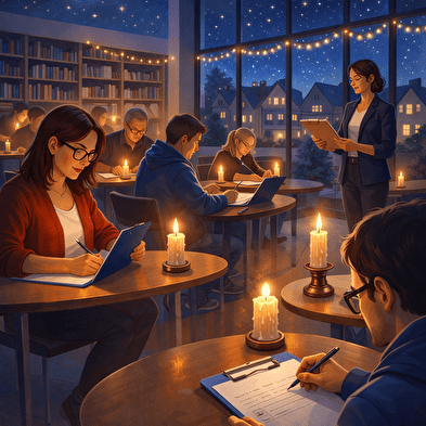 Diktat bei Kerzenlicht