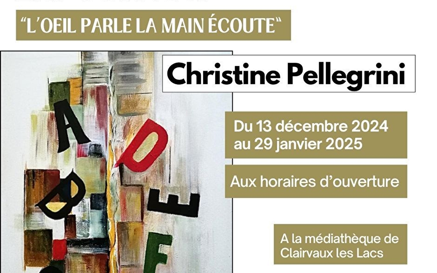 Ausstellung 'l'œil parle la main écoute' (Das Auge spricht, die Hand hört zu)