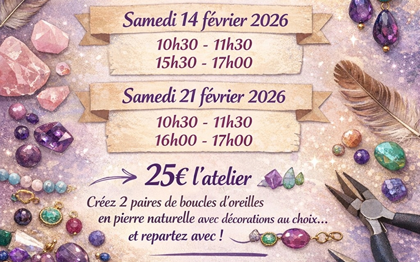 Workshop zur Herstellung von Ohrringen mit TERRA NOVA MINERALIEN 