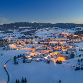 Nordischer Skiausflug in der Station Les Rousses -