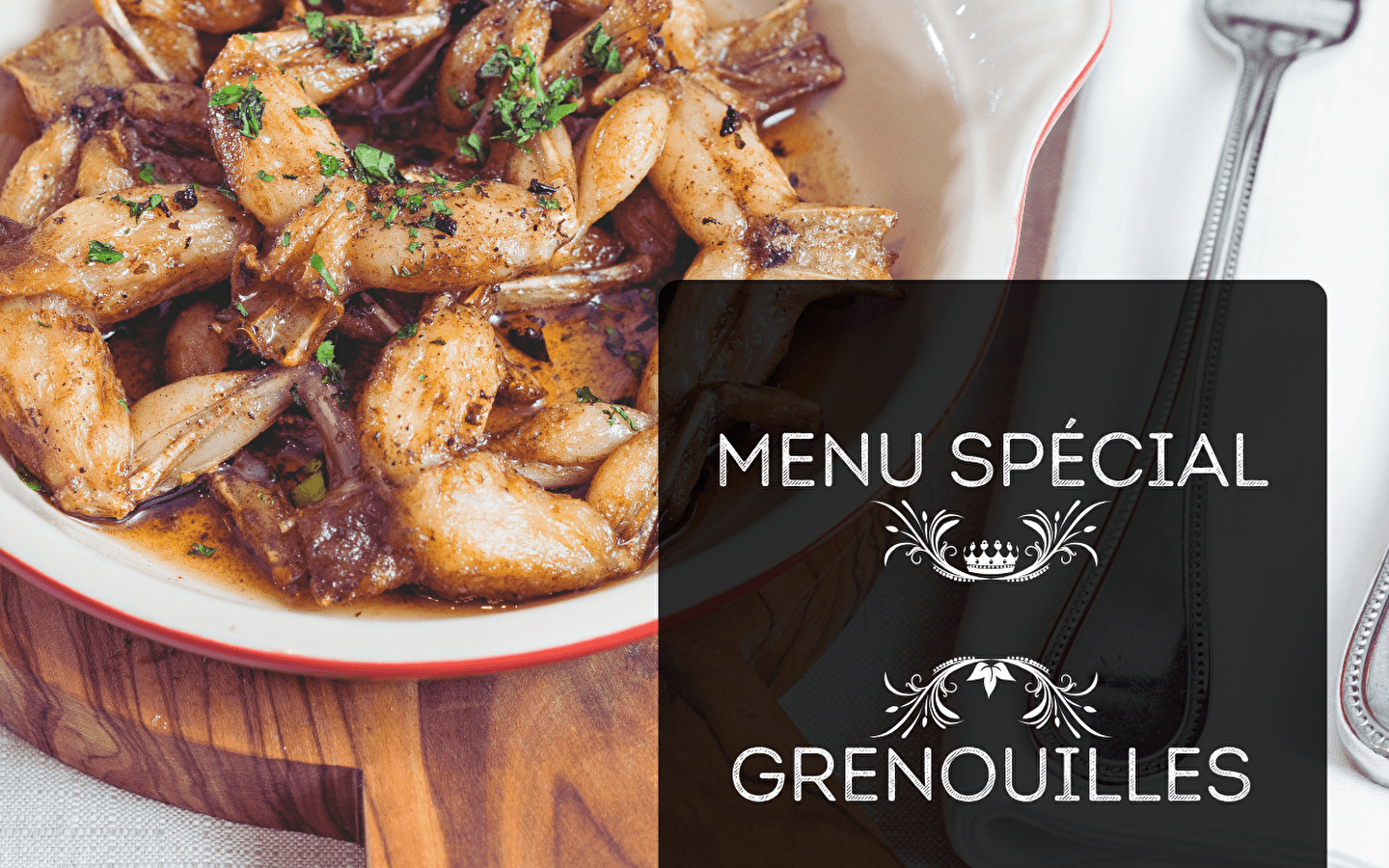 Menü 'Grenouilles au Fil des Rochers' (Frösche an den Felsen)