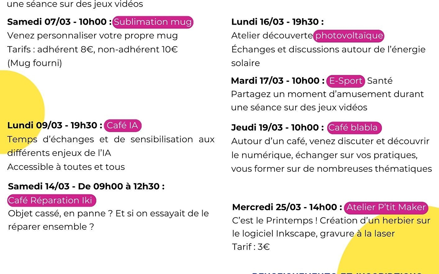 Programmierung Fablab-Workshops März 2026