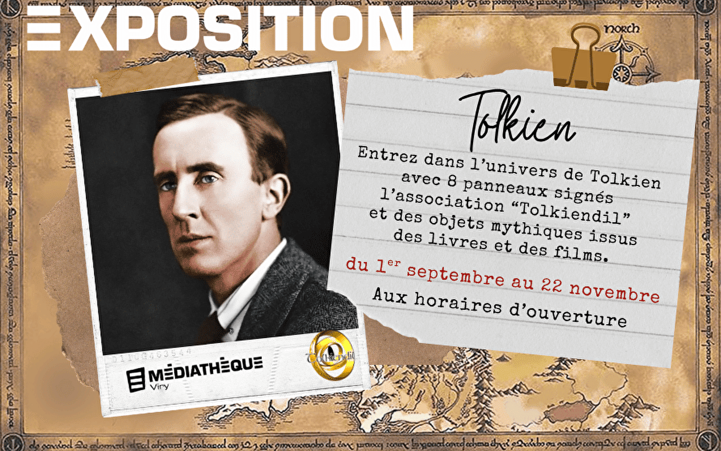 Mediathek Viry: Ausstellung 'Tauchen Sie ein in die Welt von Tolkien'.