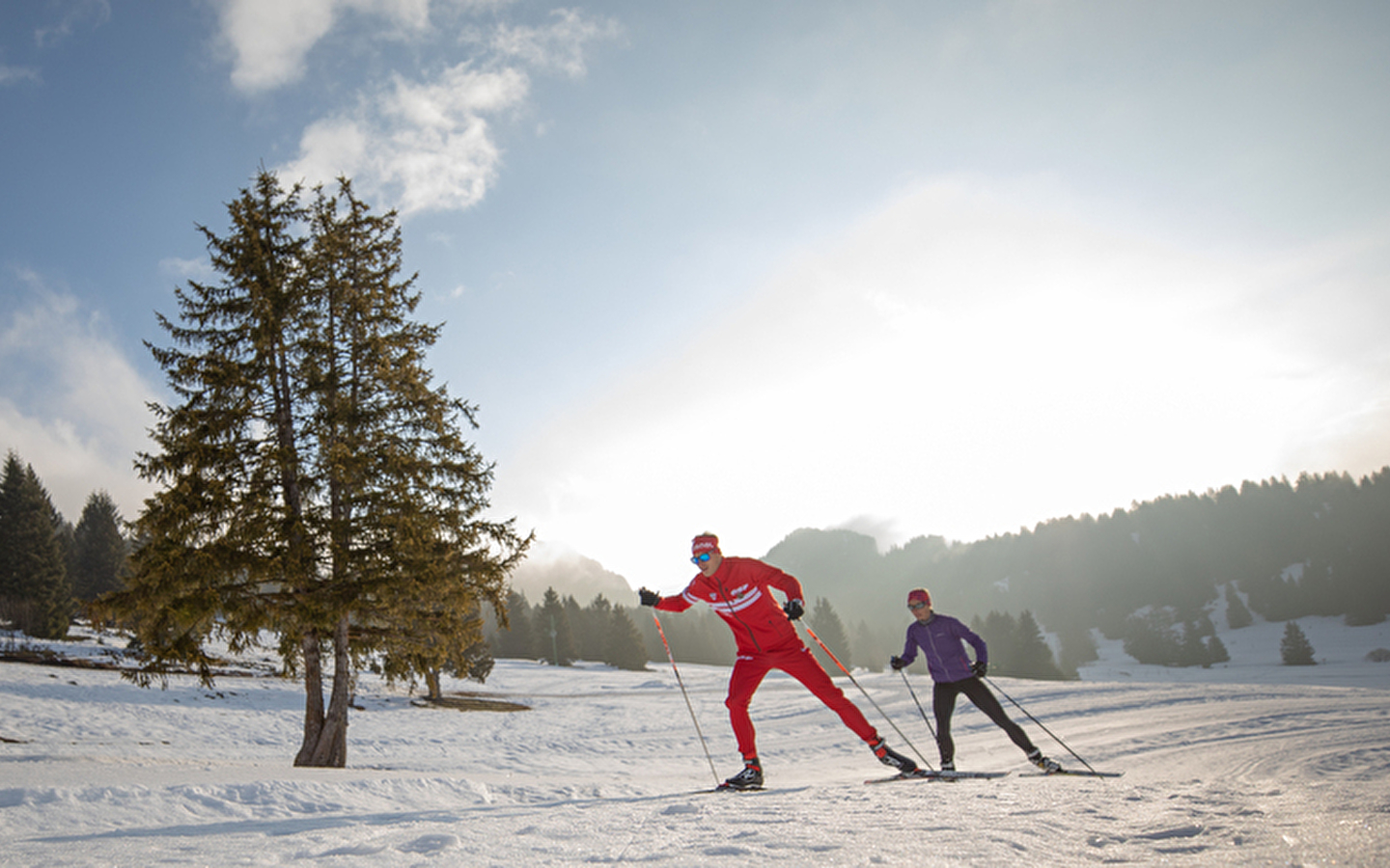 Ski de fond avec l'ESF sur le Plateau de Retord