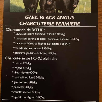 Gaec Black Angus - Vente de viande sous vide et de charcuterie (bovin et porc)