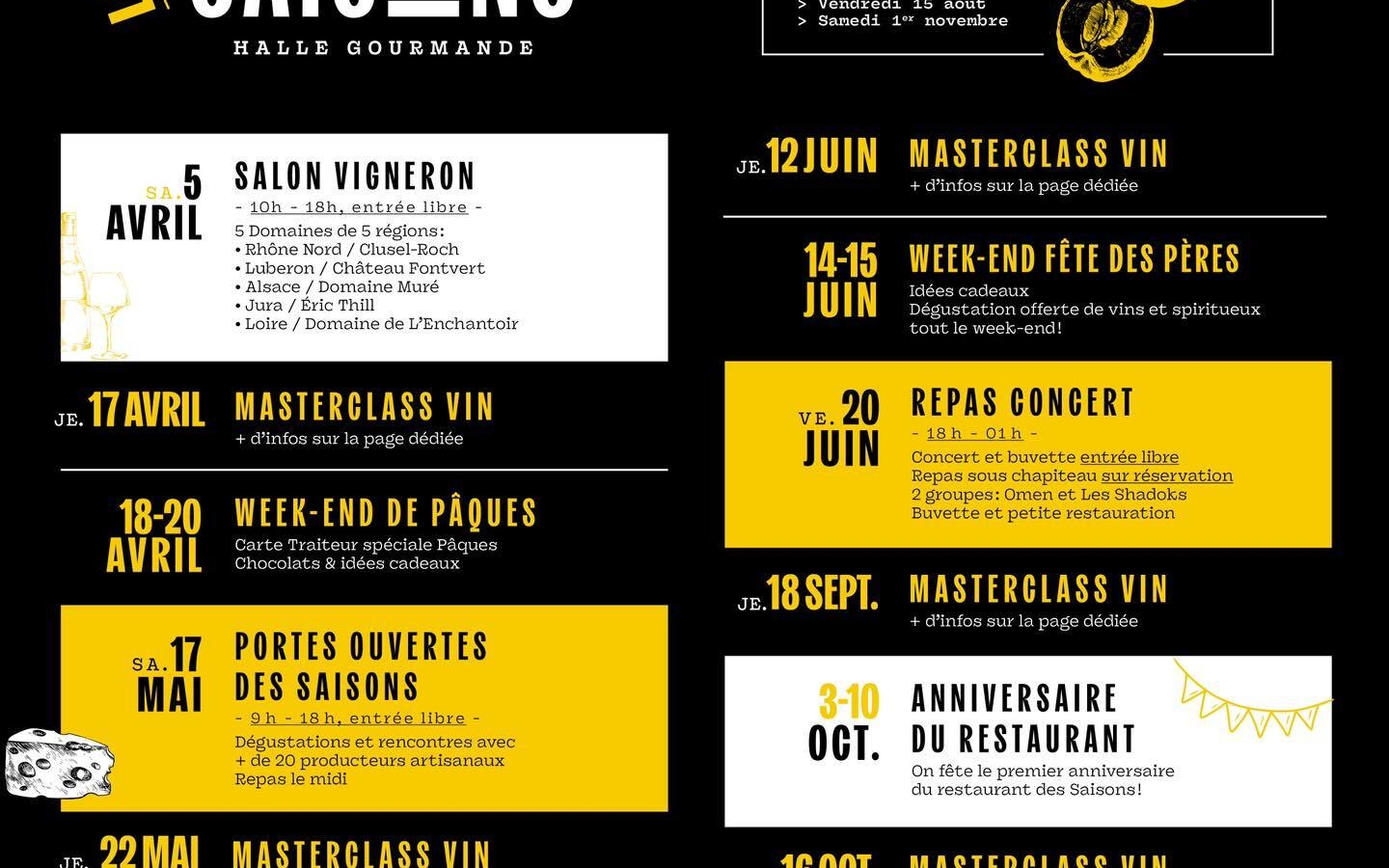 1. Jahrestag des Restaurants Les Saisons