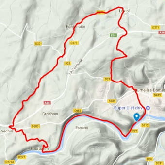 Mountainbike - rundstrecke nr. 67 - Baume les Dames